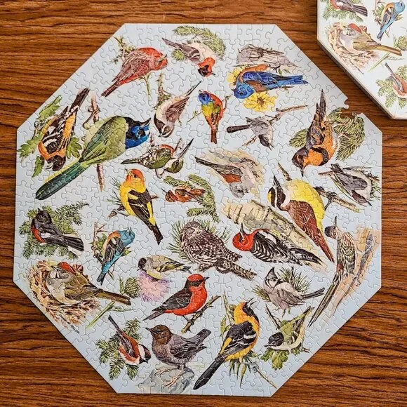 Vintage 500 Piece 1968 Springbok Octagon Puzzle Western Birds by Malick PZL 8015